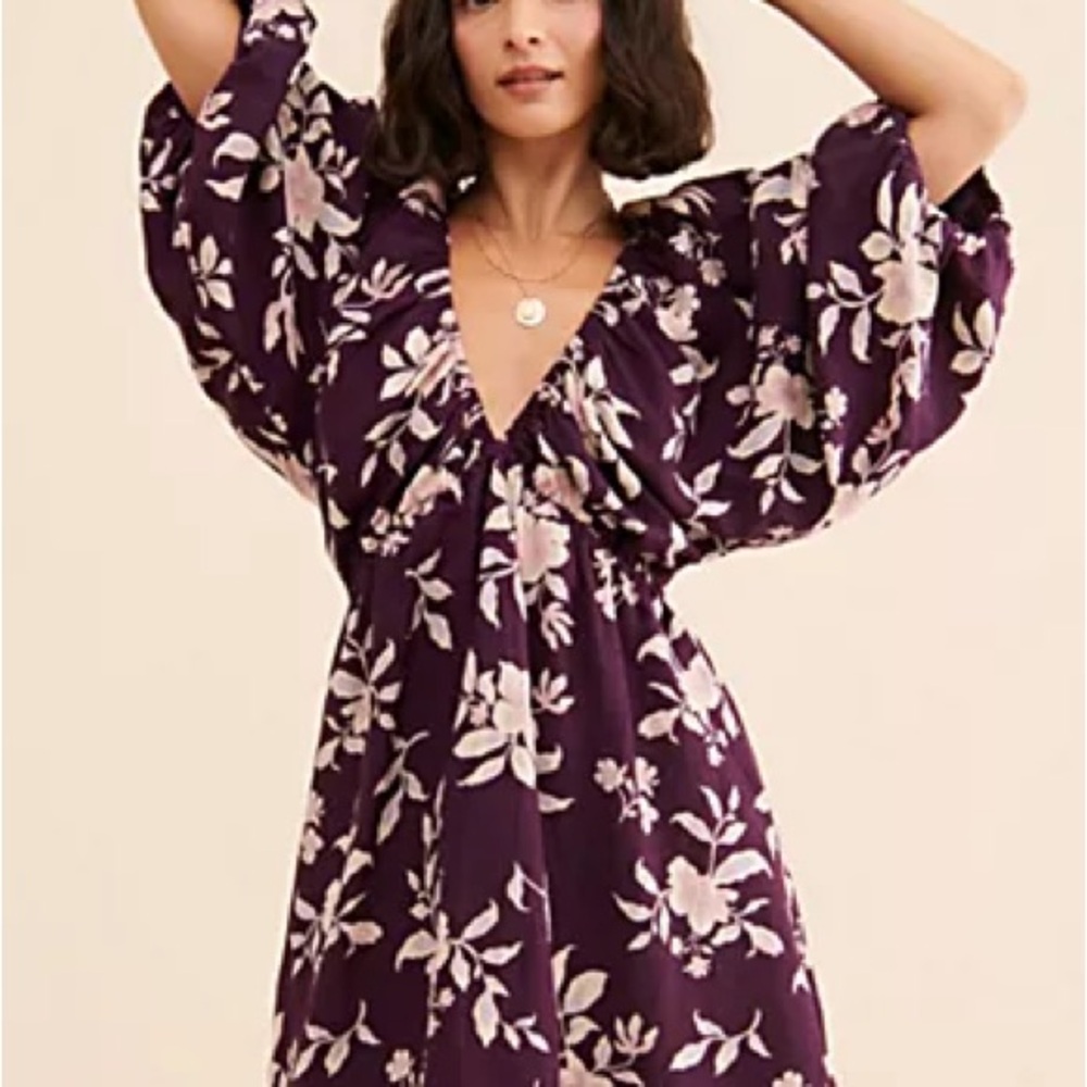 Free People Purple Floral Mini Dress